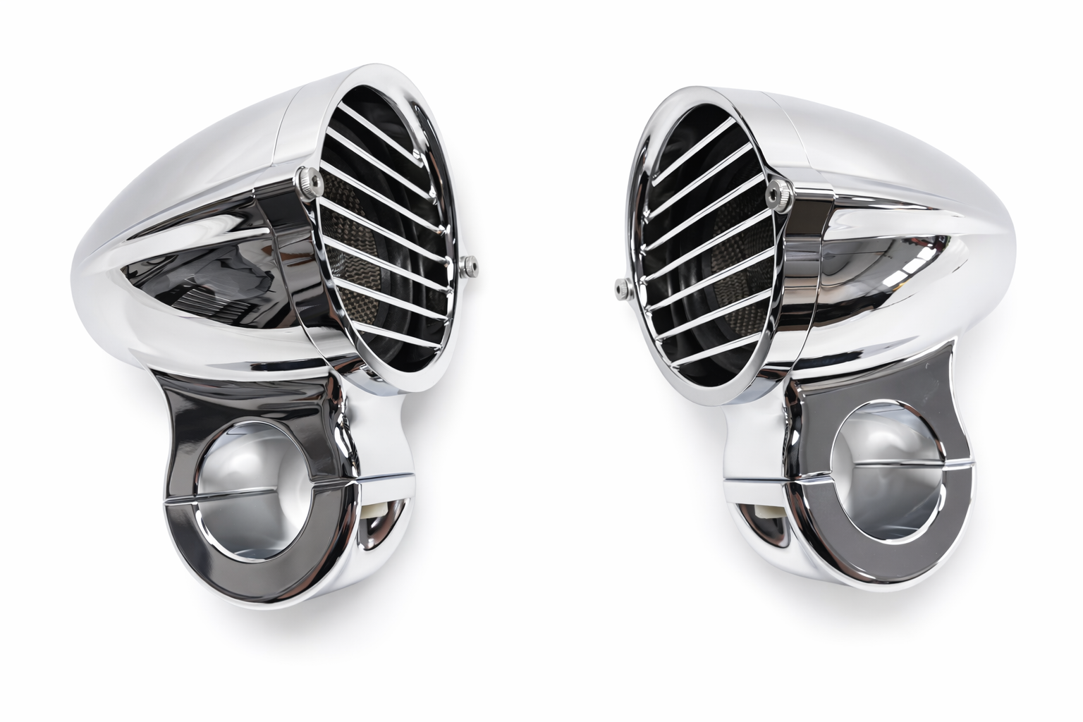 Havoc exclusive 3.5-inch handlebar speakers with full aluminum structural frame by Aquatic AV