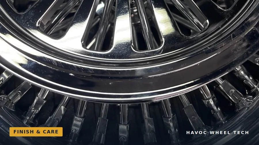 Polished chrome spoke wheel