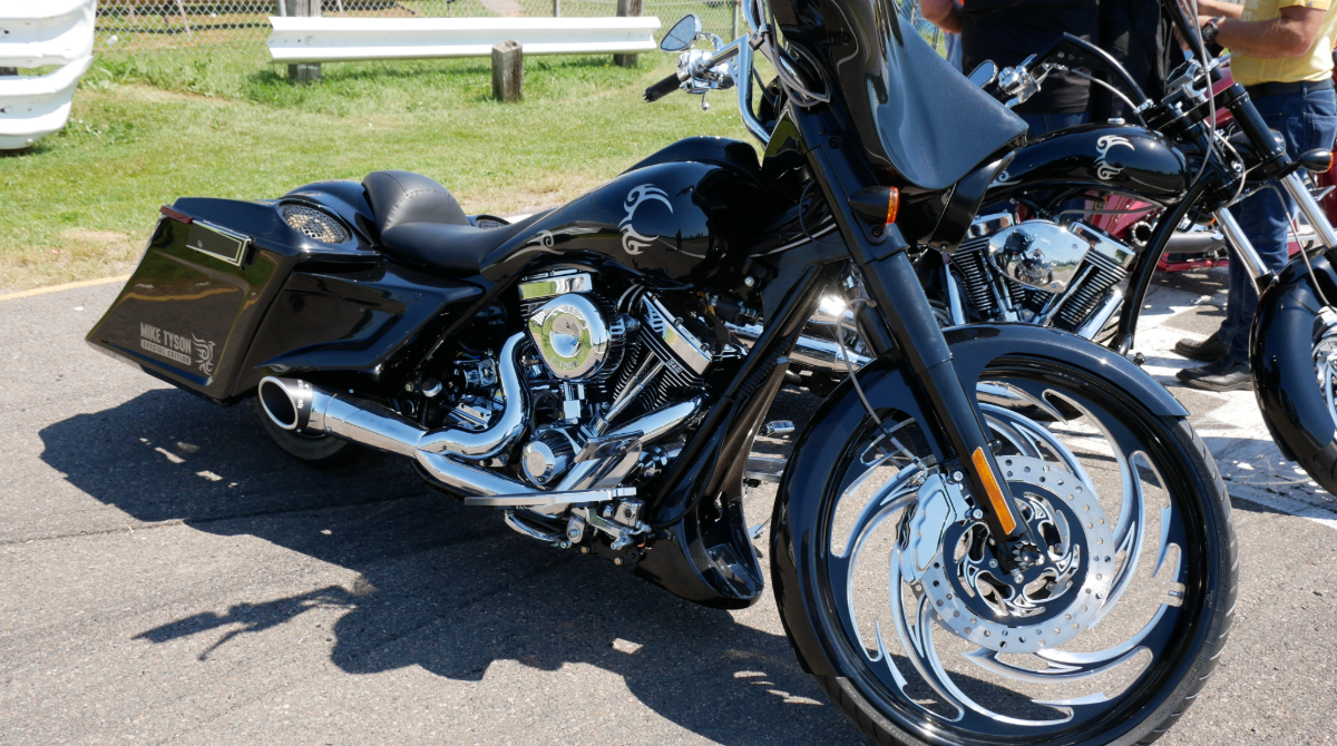 Black Havoc 124FTS custom touring motorcycle photographed outdoors