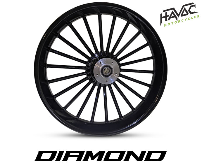 Diamond Billet 21x3.5 Single Disc Black Front Wheel for 2007-2017 Harley-Davidson Softail with ABS