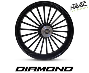 Diamond Billet 21x3.5 Single Disc Black Front Wheel for 2007-2017 Harley-Davidson Softail