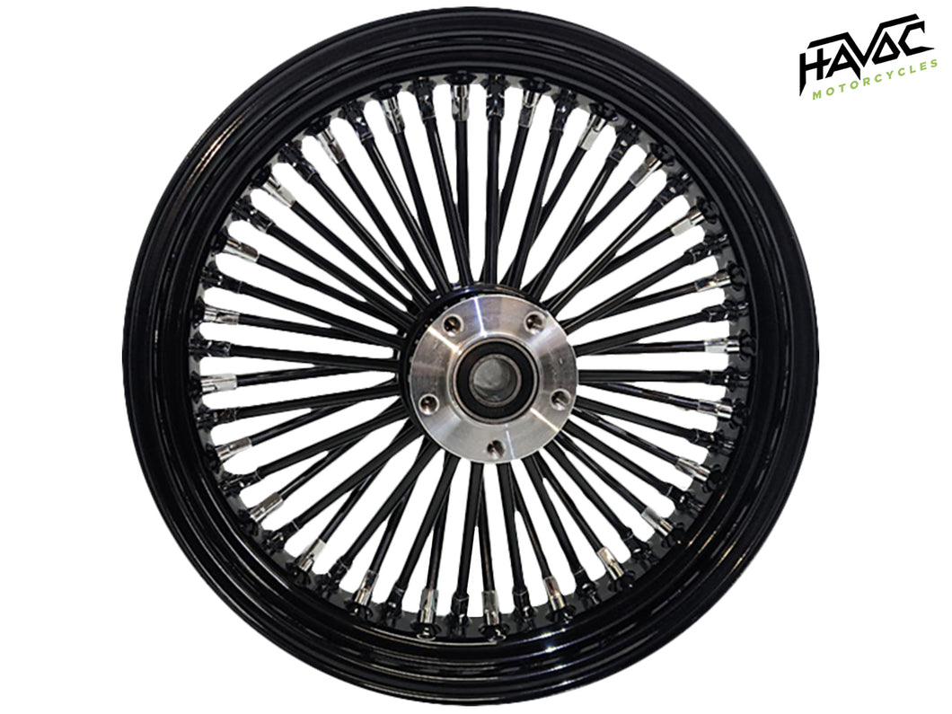 Fat Spoke Wheel, 16 x 3.5 Rear Wheel, Black, Harley FLST Softail Heritage, Fat Boy, Deluxe 2008-2017, Non-ABS