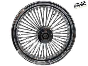 Fat Spoke, All Chrome, 18x3.5 Dual Disc Front, 1" Bearing