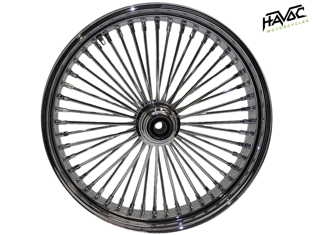 Fat Spoke Wheel, 21 x 3.5 Single Disc Front, All Chrome, FLST (S/C/F), Slim, Heritage, Deluxe, Fatboy 2000-2006