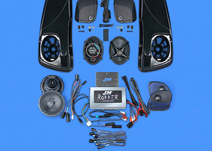 J&M ROKKER® XXR EXTREME 800W 4-SPEAKER/AMP KIT W/COLOR-MATCHED SADDLEBAG SPEAKER-LIDS FOR 2014-2021 HARLEY® STREETGLIDE