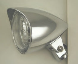 8-339  CHROME HEADLIGHTS 3-1/2” in dia, 5-1/2” long, 12V H4-55/60W-hi and low Beam.